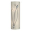 Hubbardton Forge 2004 Vintage Platinum Ivory Art Glass (CC) Left Forged Leaf and Stem Sconce