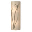 Hubbardton Forge 2004 Soft Gold White Art Glass (BB) Left Forged Leaf and Stem Sconce