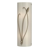 Hubbardton Forge 2004 Soft Gold Ivory Art Glass (CC) Left Forged Leaf and Stem Sconce