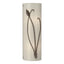 Hubbardton Forge 2004 Bronze Ivory Art Glass (CC) Right Forged Leaf and Stem Sconce