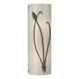 Hubbardton Forge 2004 Dark Smoke Ivory Art Glass (CC) Right Forged Leaf and Stem Sconce