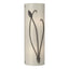 Hubbardton Forge 2004 Dark Smoke Ivory Art Glass (CC) Right Forged Leaf and Stem Sconce