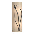 Hubbardton Forge 2004 Black White Art Glass (BB) Right Forged Leaf and Stem Sconce