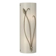 Hubbardton Forge 2004 Soft Gold Ivory Art Glass (CC) Right Forged Leaf and Stem Sconce