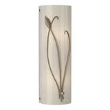 Hubbardton Forge 2004 Soft Gold Ivory Art Glass (CC) Right Forged Leaf and Stem Sconce