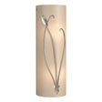 Hubbardton Forge 2004 Sterling White Art Glass (BB) Right Forged Leaf and Stem Sconce