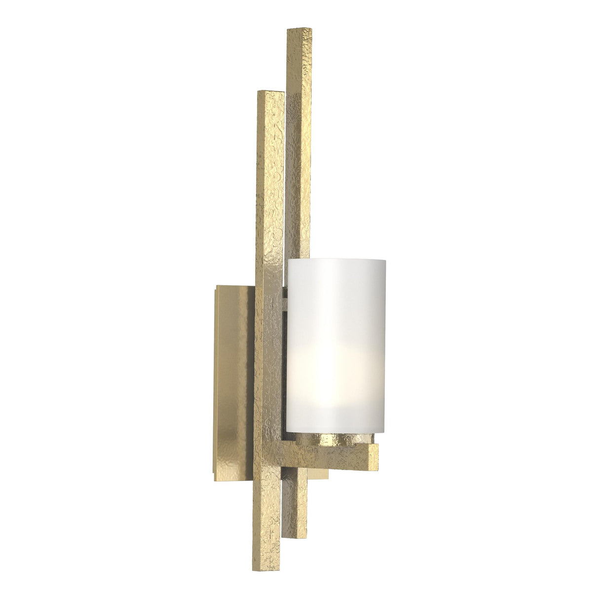Hubbardton Forge 2010 Modern Brass Opal Glass (GG) Left Ondrian 1 Light Sconce