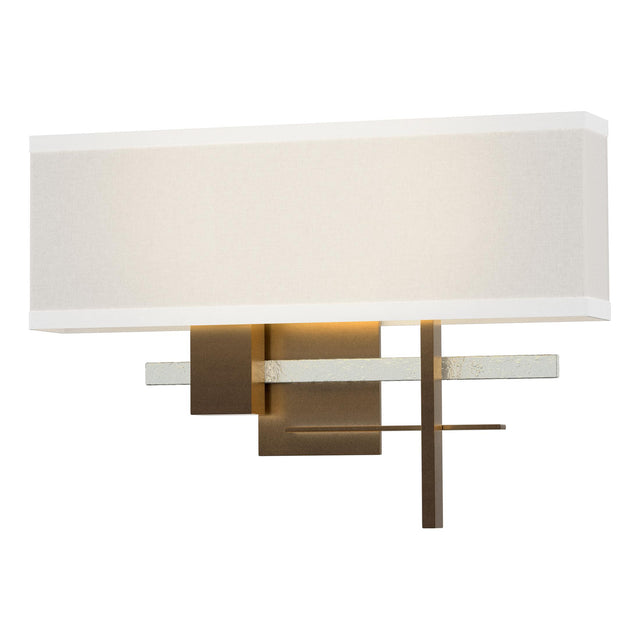 Hubbardton Forge 2014 Bronze Vintage Platinum Flax Shade (SE) Cosmo Sconce