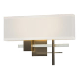 Hubbardton Forge 2014 Dark Smoke Vintage Platinum Flax Shade (SE) Cosmo Sconce