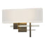 Hubbardton Forge 2014 Dark Smoke Vintage Platinum Flax Shade (SE) Cosmo Sconce