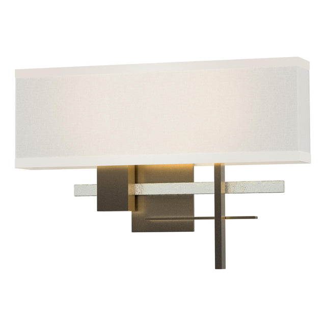 Hubbardton Forge 2014 Dark Smoke Vintage Platinum Flax Shade (SE) Cosmo Sconce