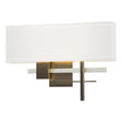 Hubbardton Forge 2014 Dark Smoke Vintage Platinum Natural Anna Shade (SF) Cosmo Sconce