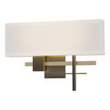 Hubbardton Forge 2014 Dark Smoke Soft Gold Flax Shade (SE) Cosmo Sconce
