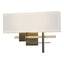Hubbardton Forge 2014 Dark Smoke Modern Brass Flax Shade (SE) Cosmo Sconce