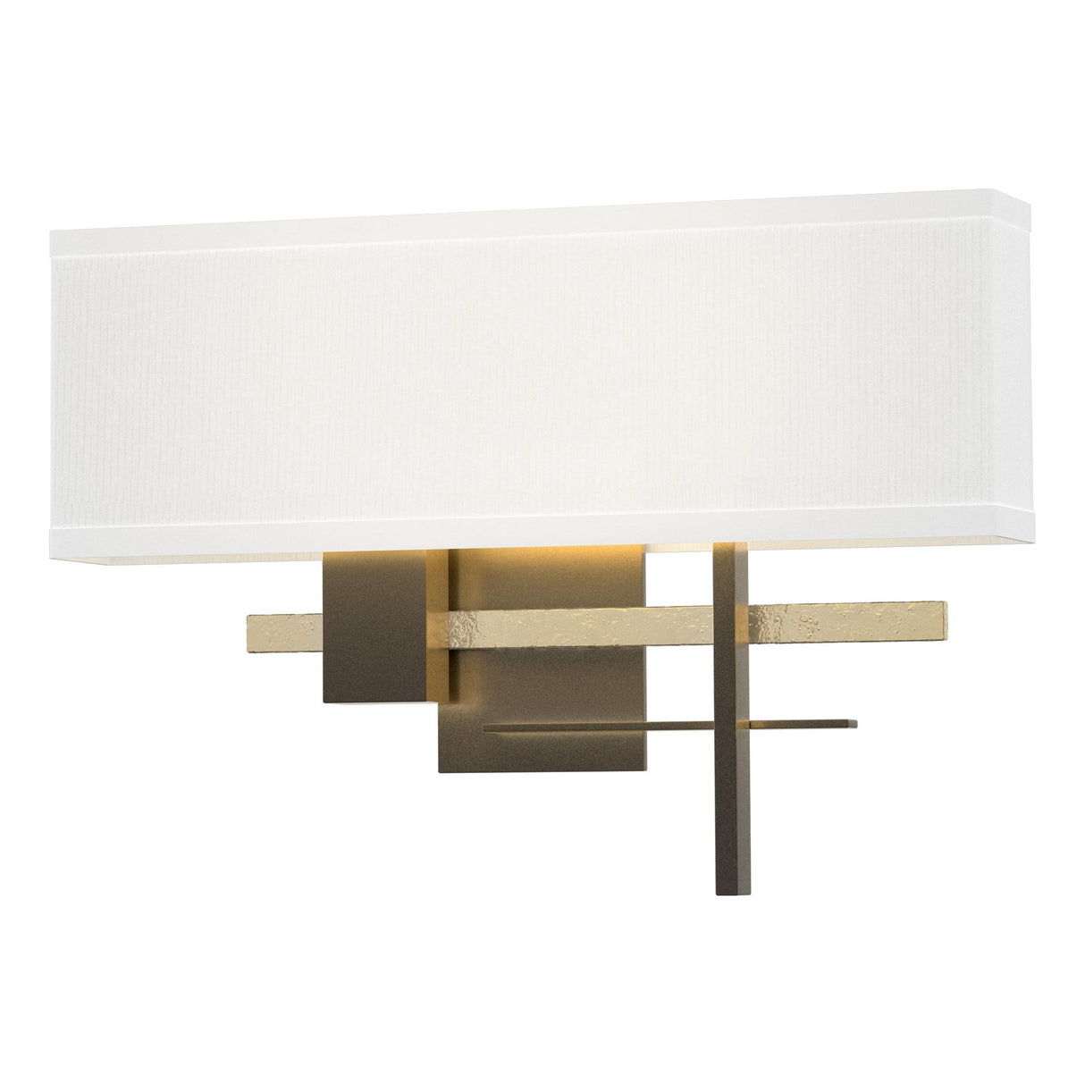 Hubbardton Forge 2014 Dark Smoke Modern Brass Natural Anna Shade (SF) Cosmo Sconce