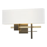 Hubbardton Forge 2014 Dark Smoke Modern Brass Natural Anna Shade (SF) Cosmo Sconce