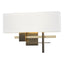 Hubbardton Forge 2014 Dark Smoke Modern Brass Natural Anna Shade (SF) Cosmo Sconce