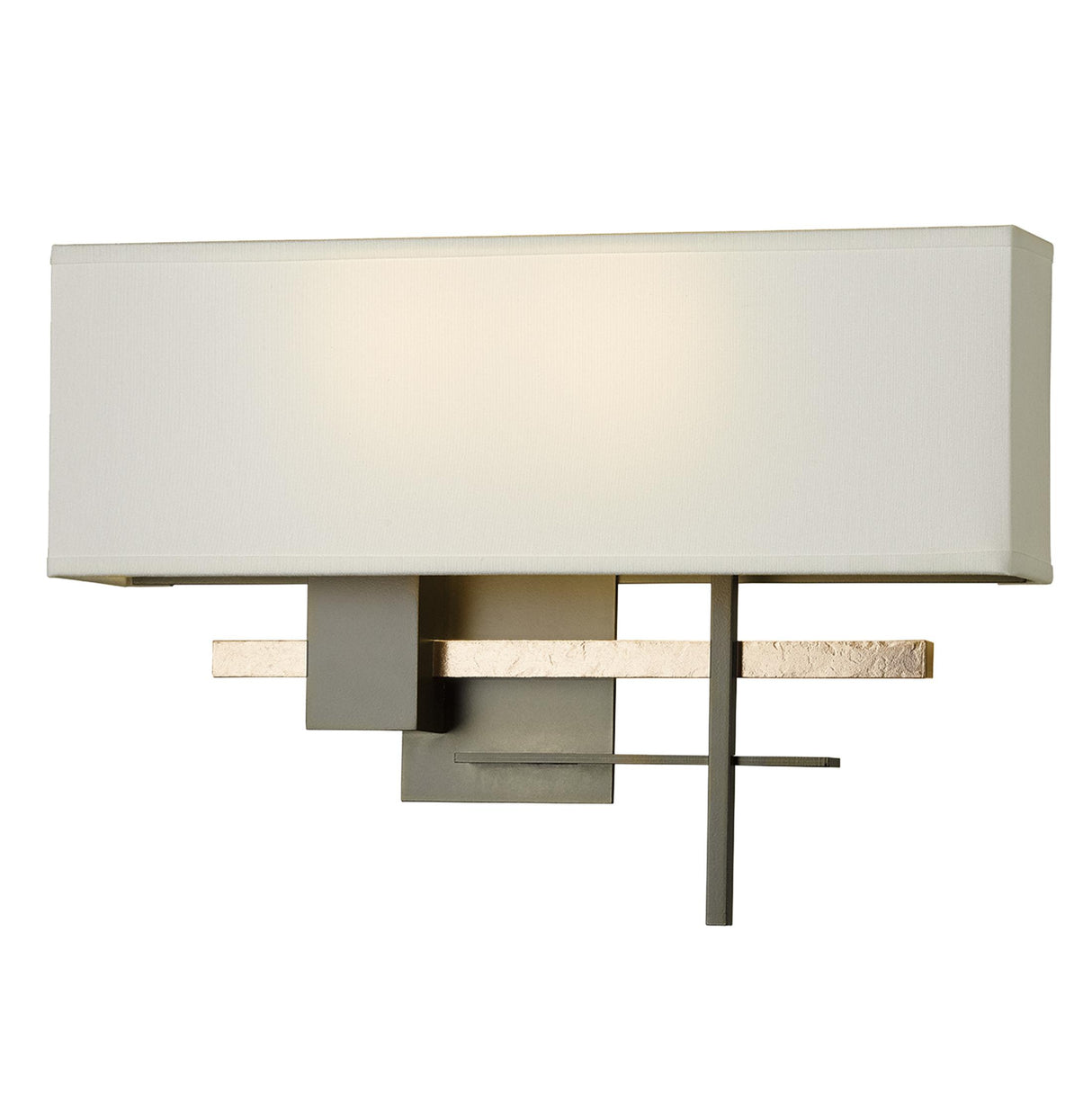 Hubbardton Forge 2014 Dark Smoke Modern Brass Natural Anna Shade (SF) Cosmo Sconce