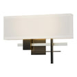 Hubbardton Forge 2014 Black Vintage Platinum Flax Shade (SE) Cosmo Sconce