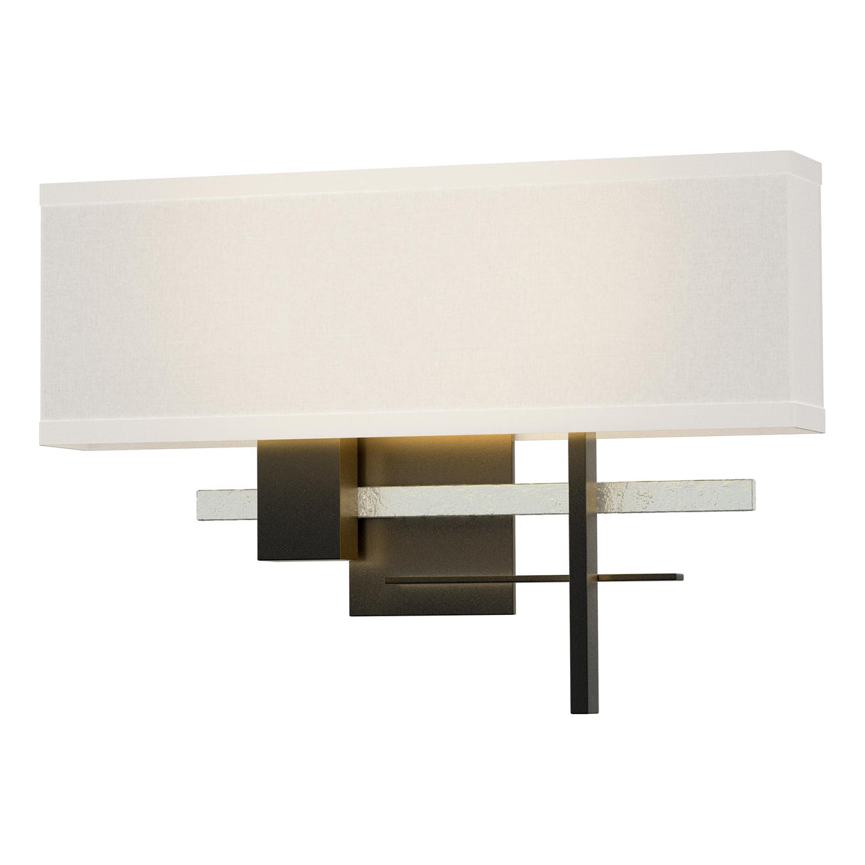 Hubbardton Forge 2014 Black Vintage Platinum Flax Shade (SE) Cosmo Sconce