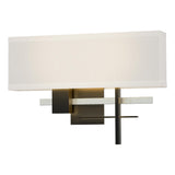 Hubbardton Forge 2014 Black Vintage Platinum Flax Shade (SE) Cosmo Sconce