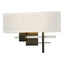 Hubbardton Forge 2014 Black Vintage Platinum Flax Shade (SE) Cosmo Sconce