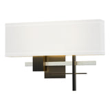 Hubbardton Forge 2014 Black Vintage Platinum Natural Anna Shade (SF) Cosmo Sconce
