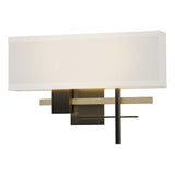 Hubbardton Forge 2014 Black Soft Gold Flax Shade (SE) Cosmo Sconce