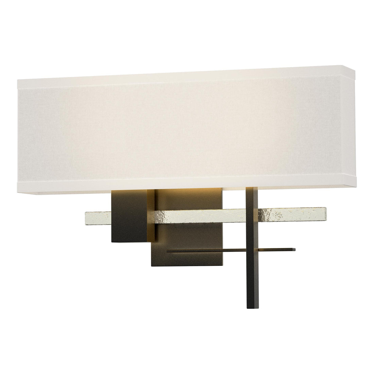 Hubbardton Forge 2014 Black Sterling Flax Shade (SE) Cosmo Sconce