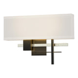 Hubbardton Forge 2014 Black Sterling Flax Shade (SE) Cosmo Sconce