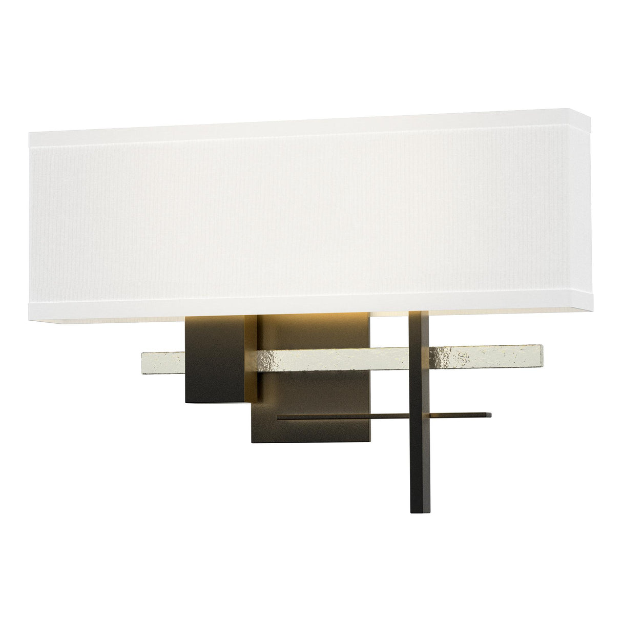 Hubbardton Forge 2014 Black Sterling Natural Anna Shade (SF) Cosmo Sconce