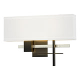 Hubbardton Forge 2014 Black Sterling Natural Anna Shade (SF) Cosmo Sconce