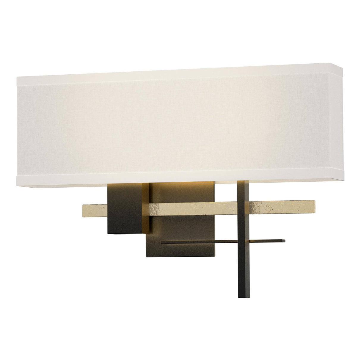 Hubbardton Forge 2014 Black Modern Brass Flax Shade (SE) Cosmo Sconce