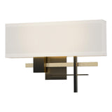 Hubbardton Forge 2014 Black Modern Brass Flax Shade (SE) Cosmo Sconce