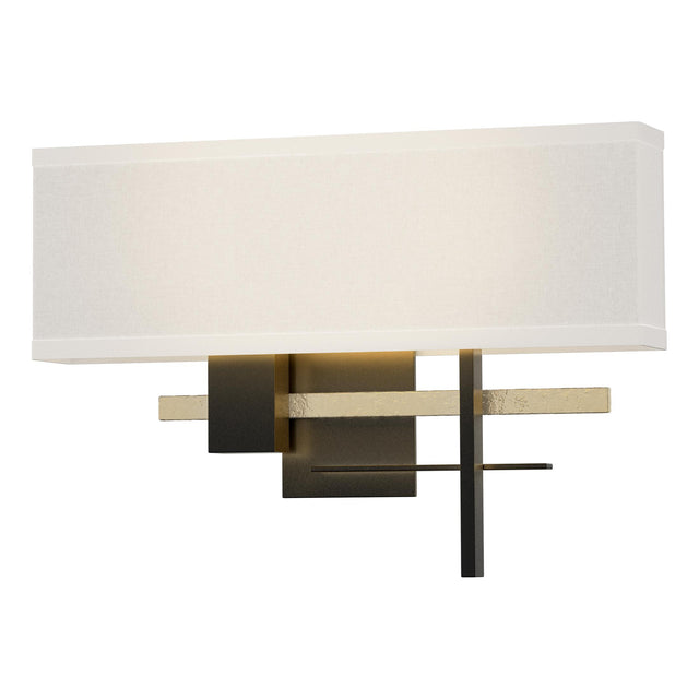 Hubbardton Forge 2014 Black Modern Brass Flax Shade (SE) Cosmo Sconce