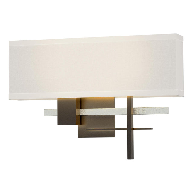 Hubbardton Forge 2014 Oil Rubbed Bronze Vintage Platinum Flax Shade (SE) Cosmo Sconce