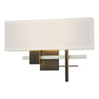 Hubbardton Forge 2014 Natural Iron Vintage Platinum Flax Shade (SE) Cosmo Sconce