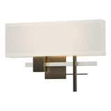 Hubbardton Forge 2014 Natural Iron Vintage Platinum Flax Shade (SE) Cosmo Sconce