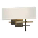 Hubbardton Forge 2014 Natural Iron Soft Gold Flax Shade (SE) Cosmo Sconce