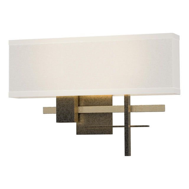 Hubbardton Forge 2014 Natural Iron Soft Gold Flax Shade (SE) Cosmo Sconce