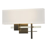 Hubbardton Forge 2014 Natural Iron Sterling Flax Shade (SE) Cosmo Sconce