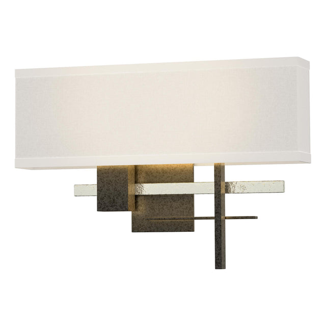Hubbardton Forge 2014 Natural Iron Sterling Flax Shade (SE) Cosmo Sconce