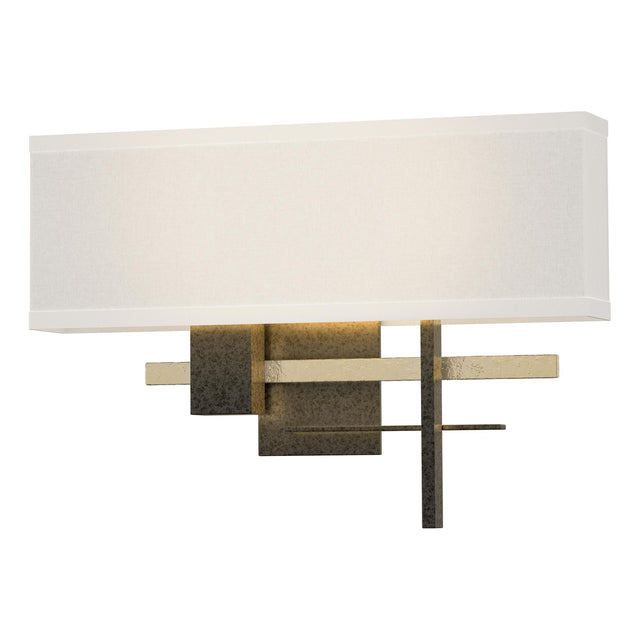 Hubbardton Forge 2014 Natural Iron Modern Brass Flax Shade (SE) Cosmo Sconce