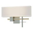 Hubbardton Forge 2014 Vintage Platinum Modern Brass Flax Shade (SE) Cosmo Sconce