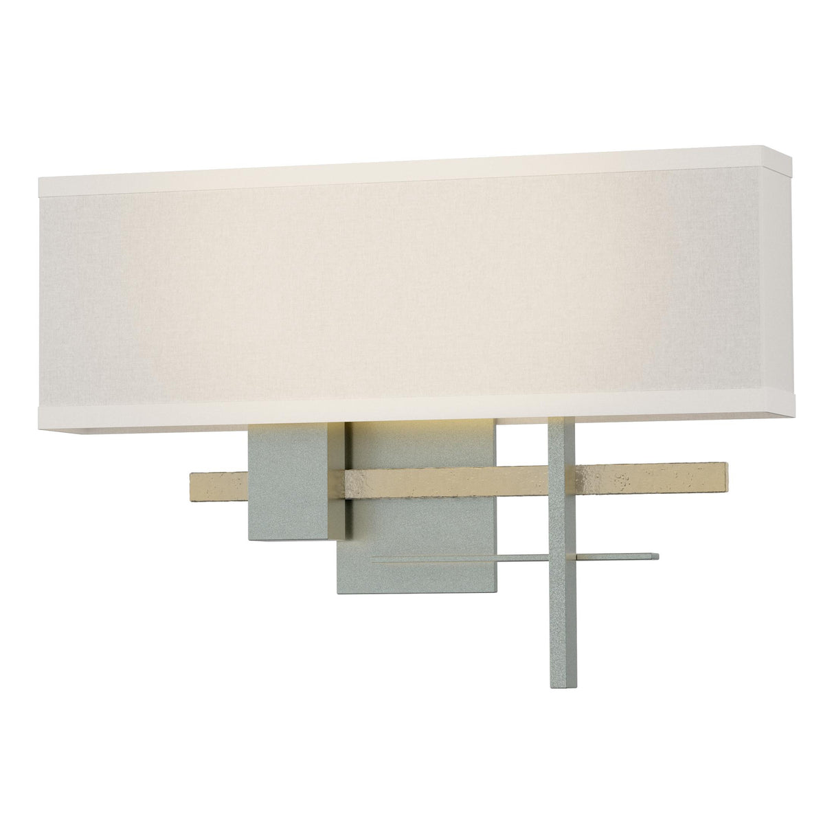 Hubbardton Forge 2014 Vintage Platinum Modern Brass Flax Shade (SE) Cosmo Sconce