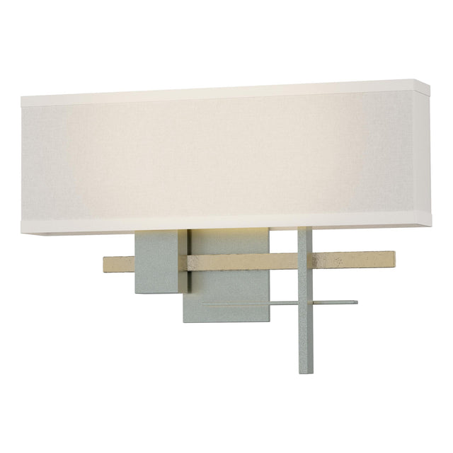Hubbardton Forge 2014 Vintage Platinum Modern Brass Flax Shade (SE) Cosmo Sconce