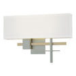 Hubbardton Forge 2014 Vintage Platinum Modern Brass Natural Anna Shade (SF) Cosmo Sconce