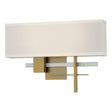 Hubbardton Forge 2014 Modern Brass Vintage Platinum Flax Shade (SE) Cosmo Sconce