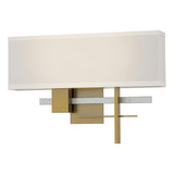Hubbardton Forge 2014 Modern Brass Vintage Platinum Flax Shade (SE) Cosmo Sconce