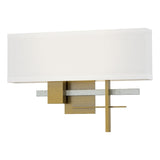 Hubbardton Forge 2014 Modern Brass Vintage Platinum Natural Anna Shade (SF) Cosmo Sconce